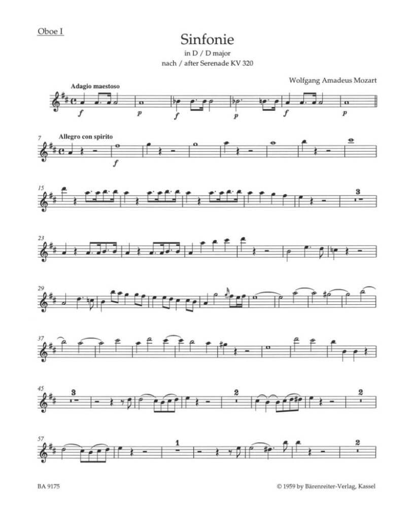Symphony in D major based on the Serenade K.320